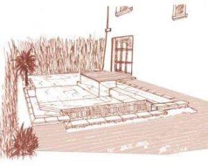Landscaped swimming pool project