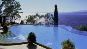 infinity swimming pool with sea view